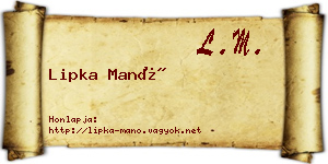 Lipka Manó névjegykártya